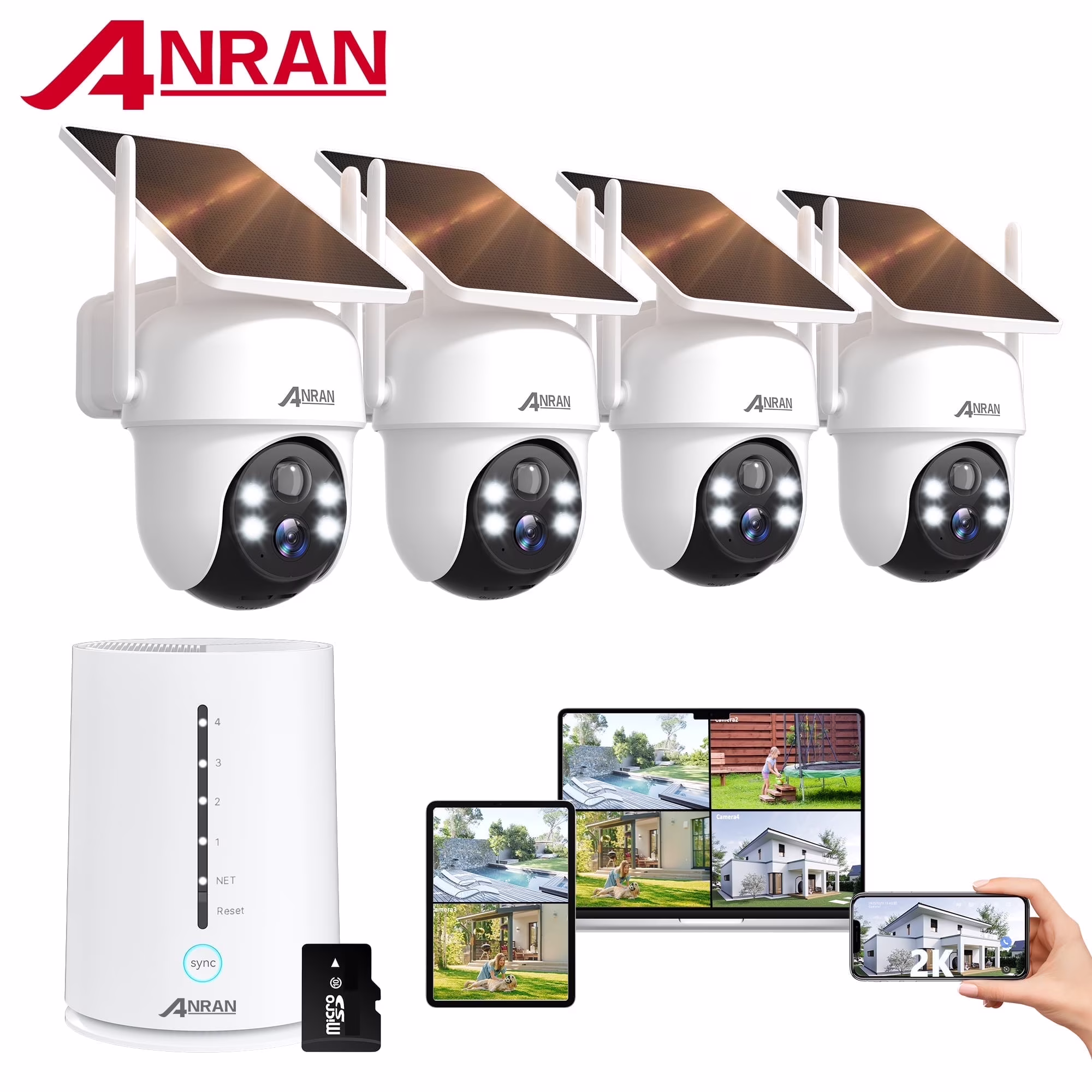 ANRAN 2K/4MP Solar Security Camera