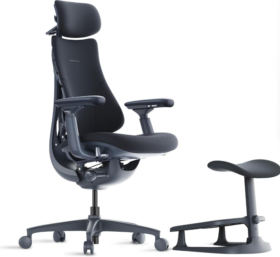 LiberNovo Dynamic Ergonomic Desk Chair + StepSync Footrest Bundle