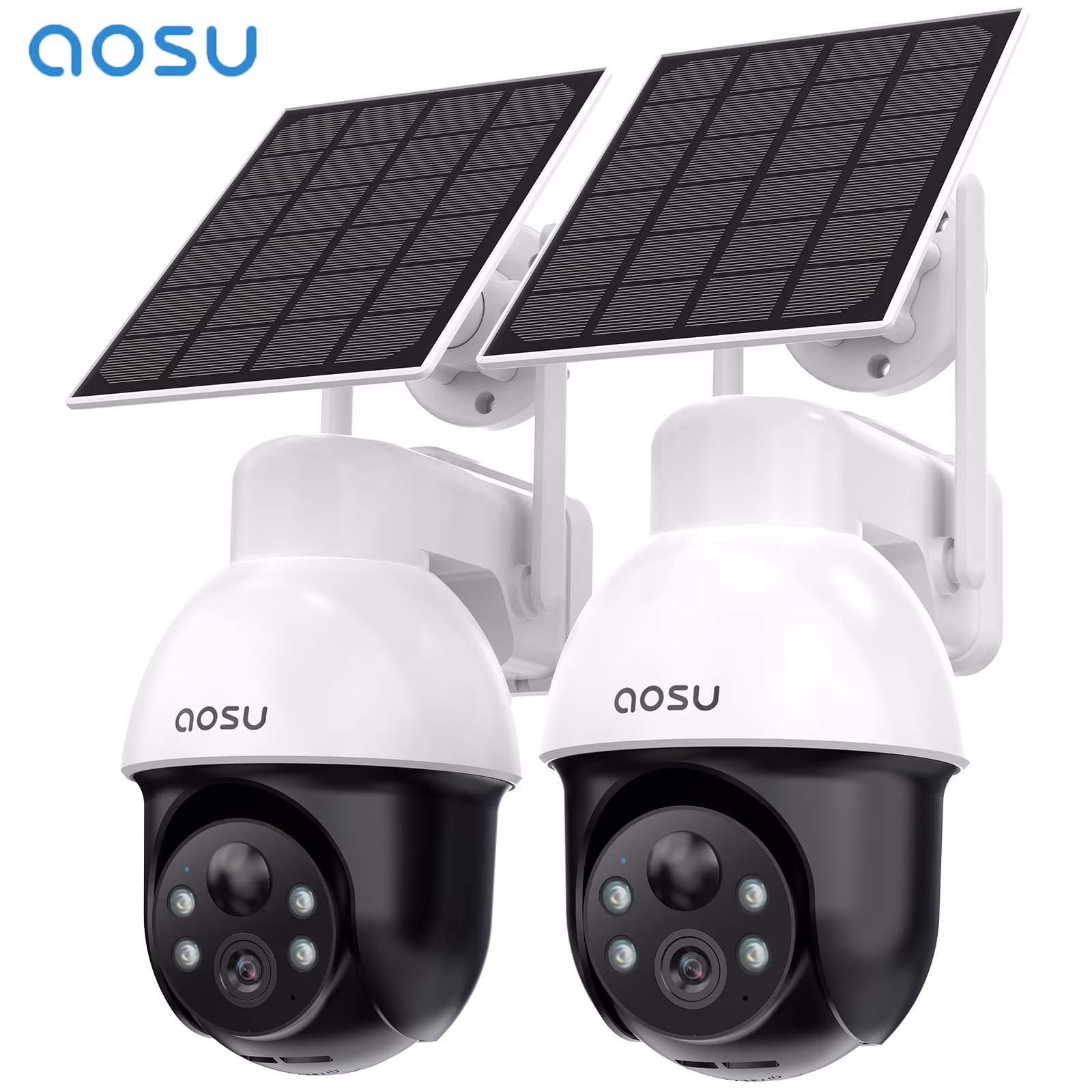 AOSU Solar Security Camera,2PCS 5MP Wireless Outdoor Cameras